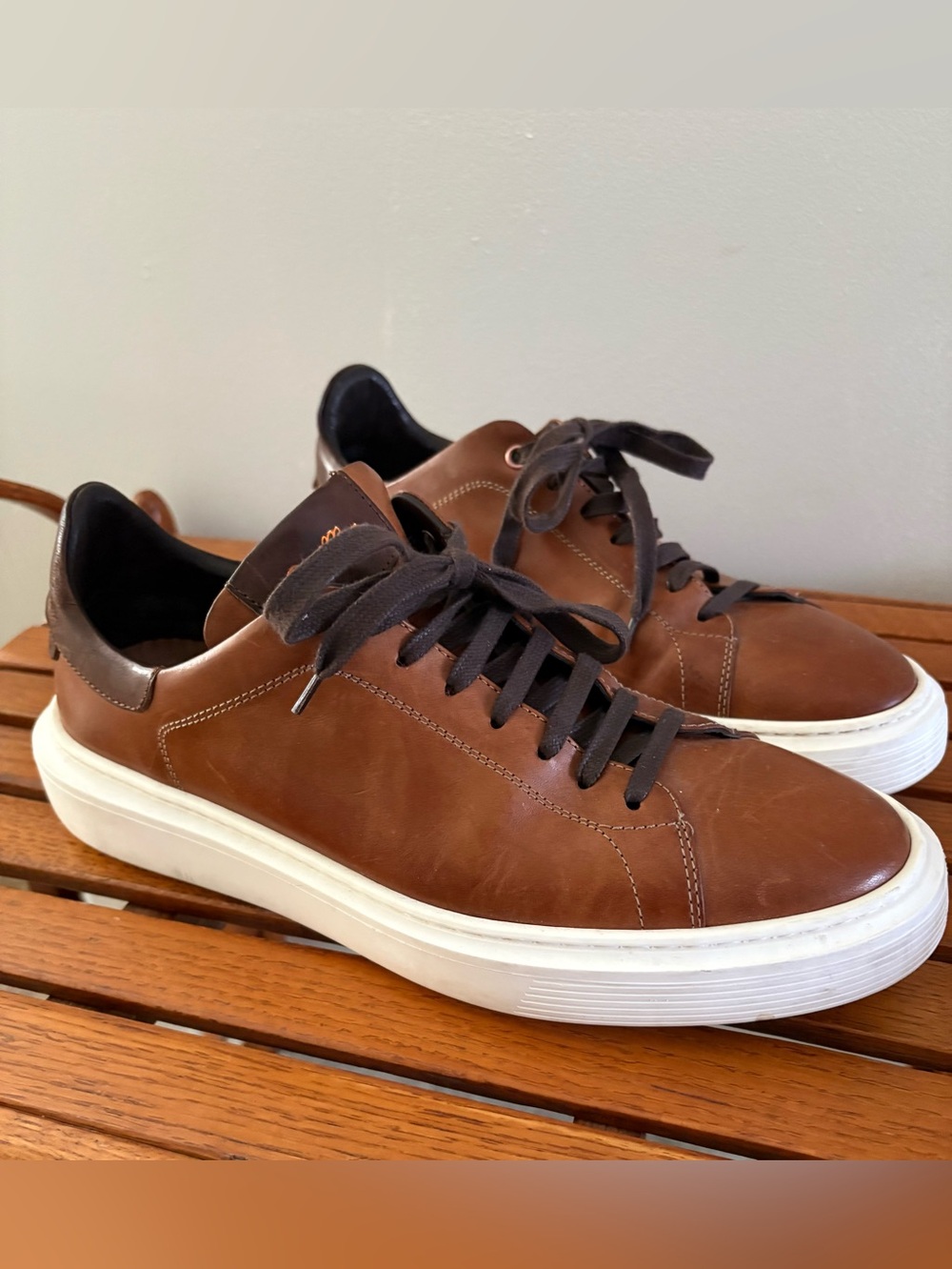 Men’s Goodman Brown Leather Legend London Sneakers Lace Up Italy 9.5